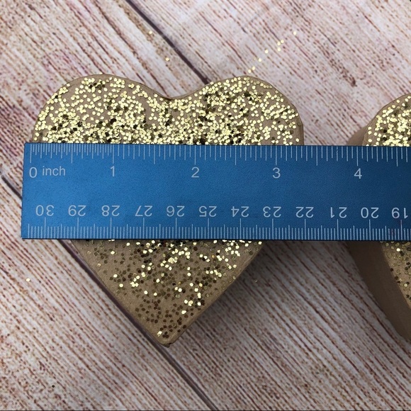 Gold Glitter Heart Paper Mache Boxes - Small DIY - Picture 6 of 6